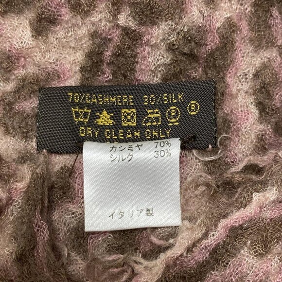 LOUIS VUITTON Etole - Pink Brown Scarf Cashmere Silk 304-080725 - Picture 5 of 6